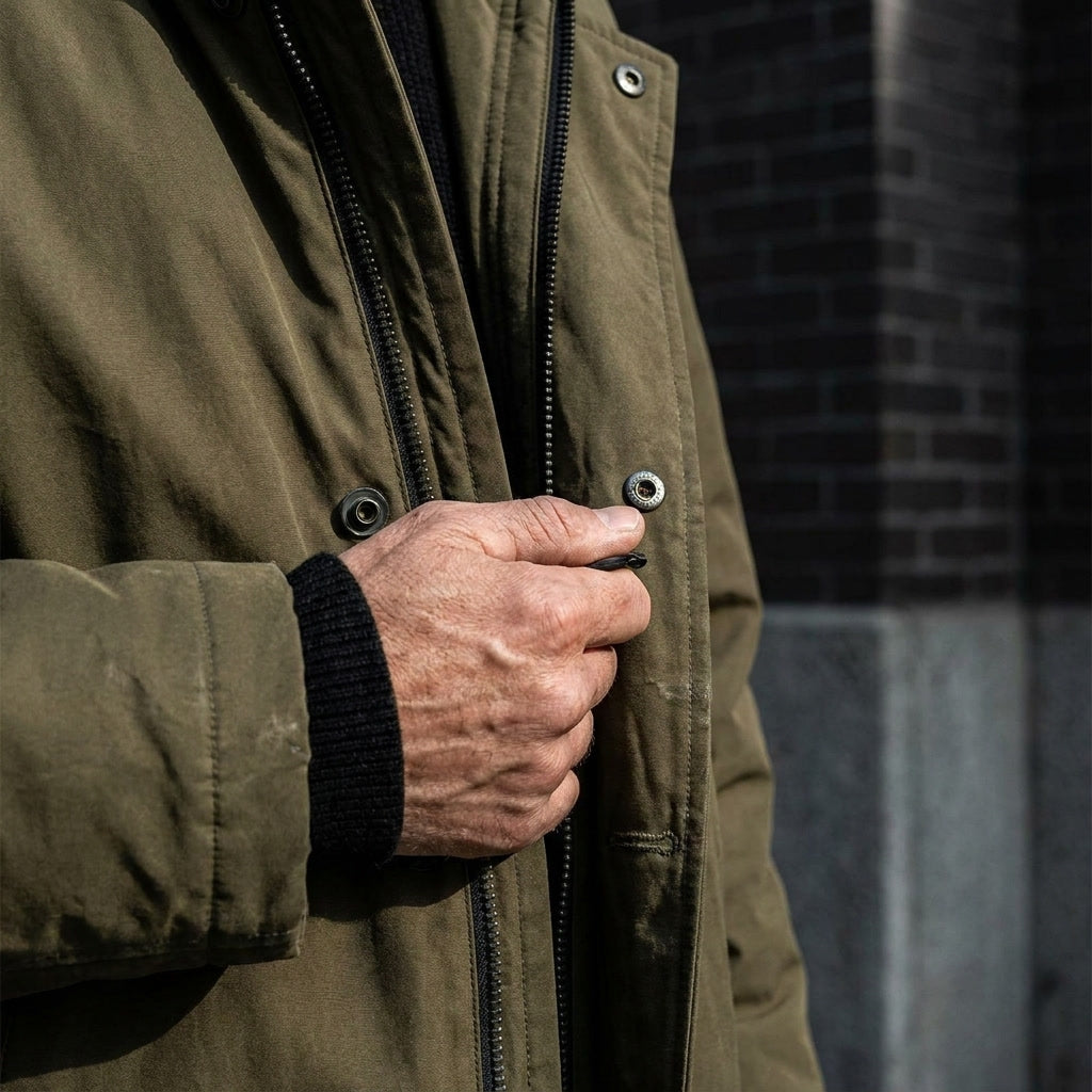 Klasický pánský kabát typu overcoat s přiléhavým střihem v nadčasovém stylu