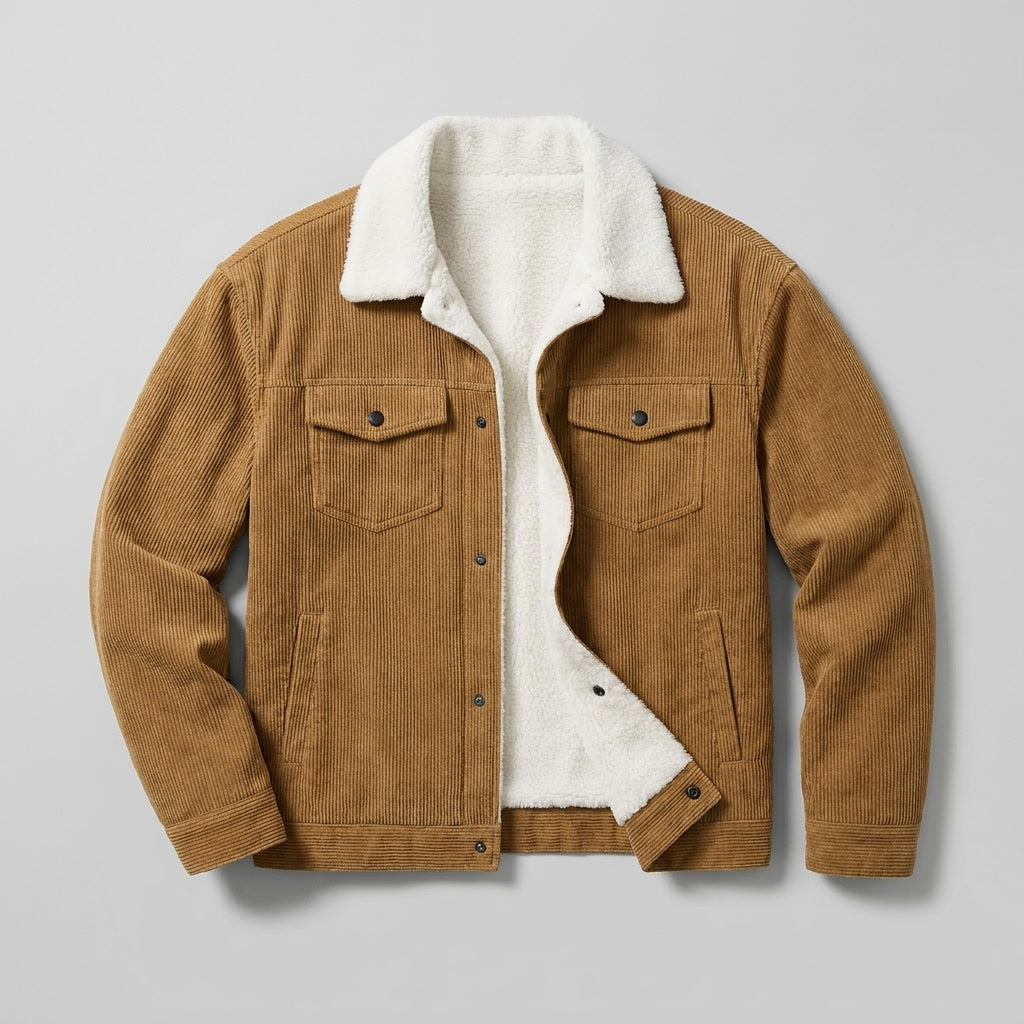 Men's textured corduroy jacket with a relaxed fit