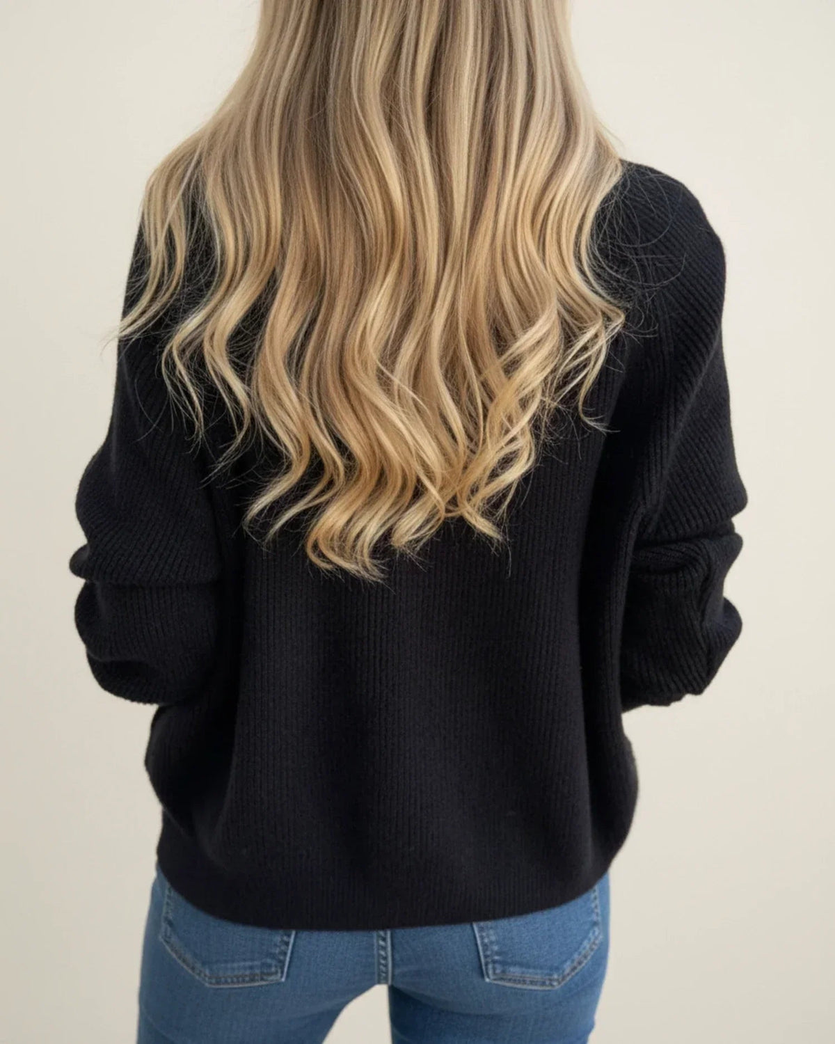 Women's half-zip sweater, ribbed knit, crossover collar, casual comfort
