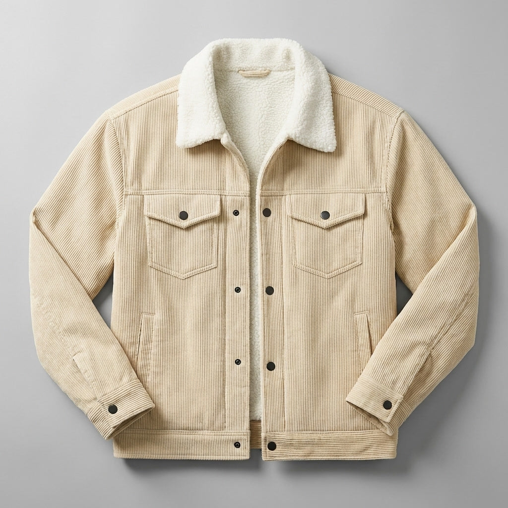Men's textured corduroy jacket with a relaxed fit