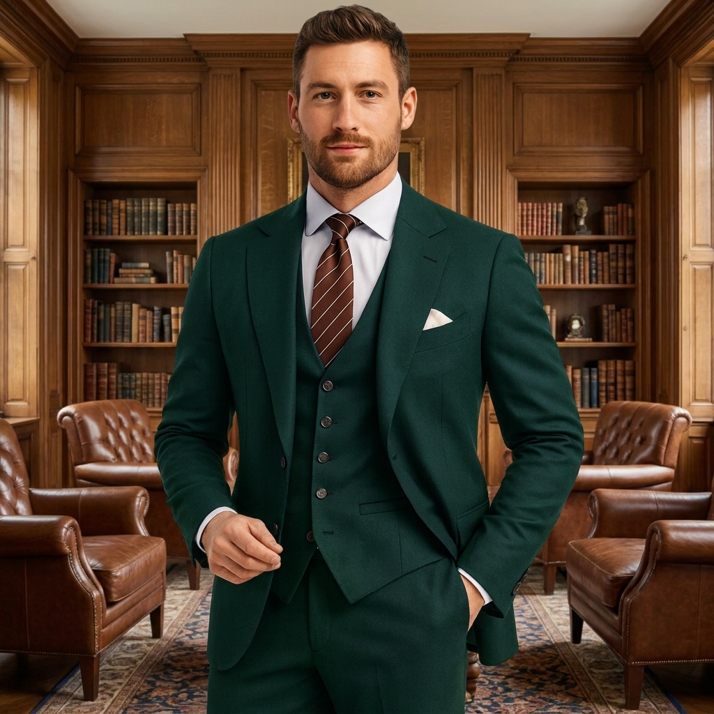 Pánský elegantní třídílný oblek se sakem, vestou a kalhotami