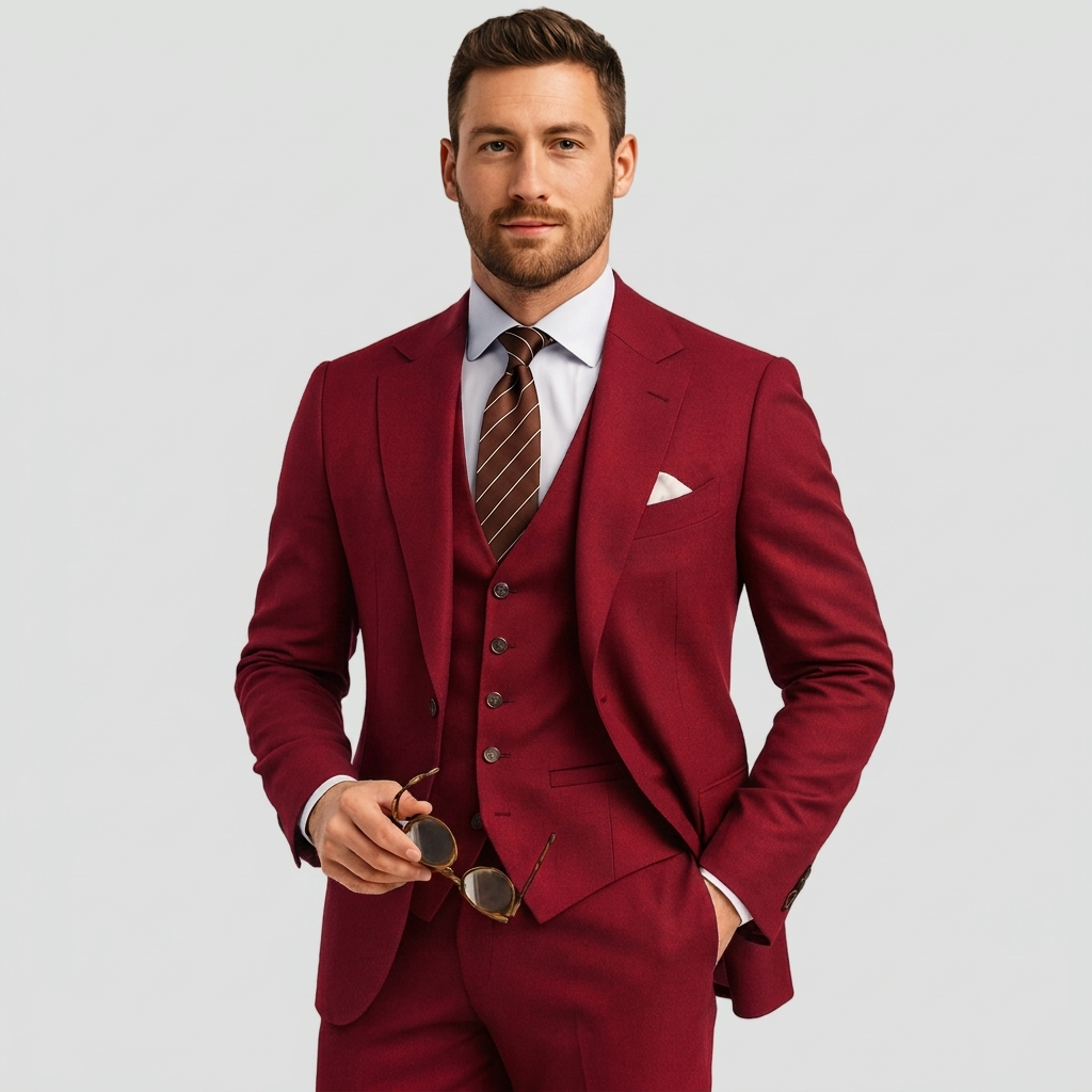 Pánský elegantní třídílný oblek se sakem, vestou a kalhotami