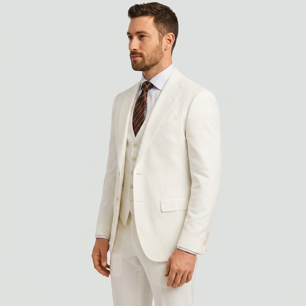 Pánský elegantní třídílný oblek se sakem, vestou a kalhotami