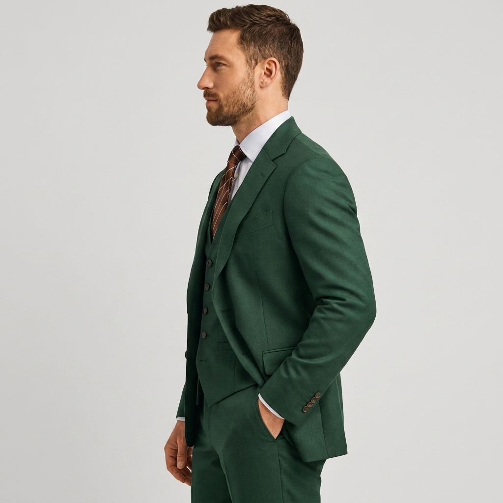 Pánský elegantní třídílný oblek se sakem, vestou a kalhotami