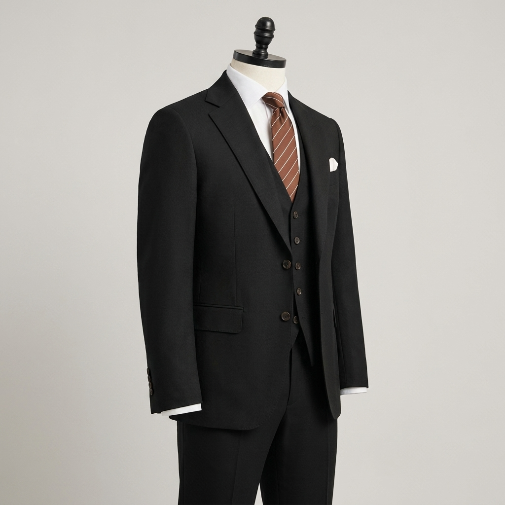 Pánský elegantní třídílný oblek se sakem, vestou a kalhotami