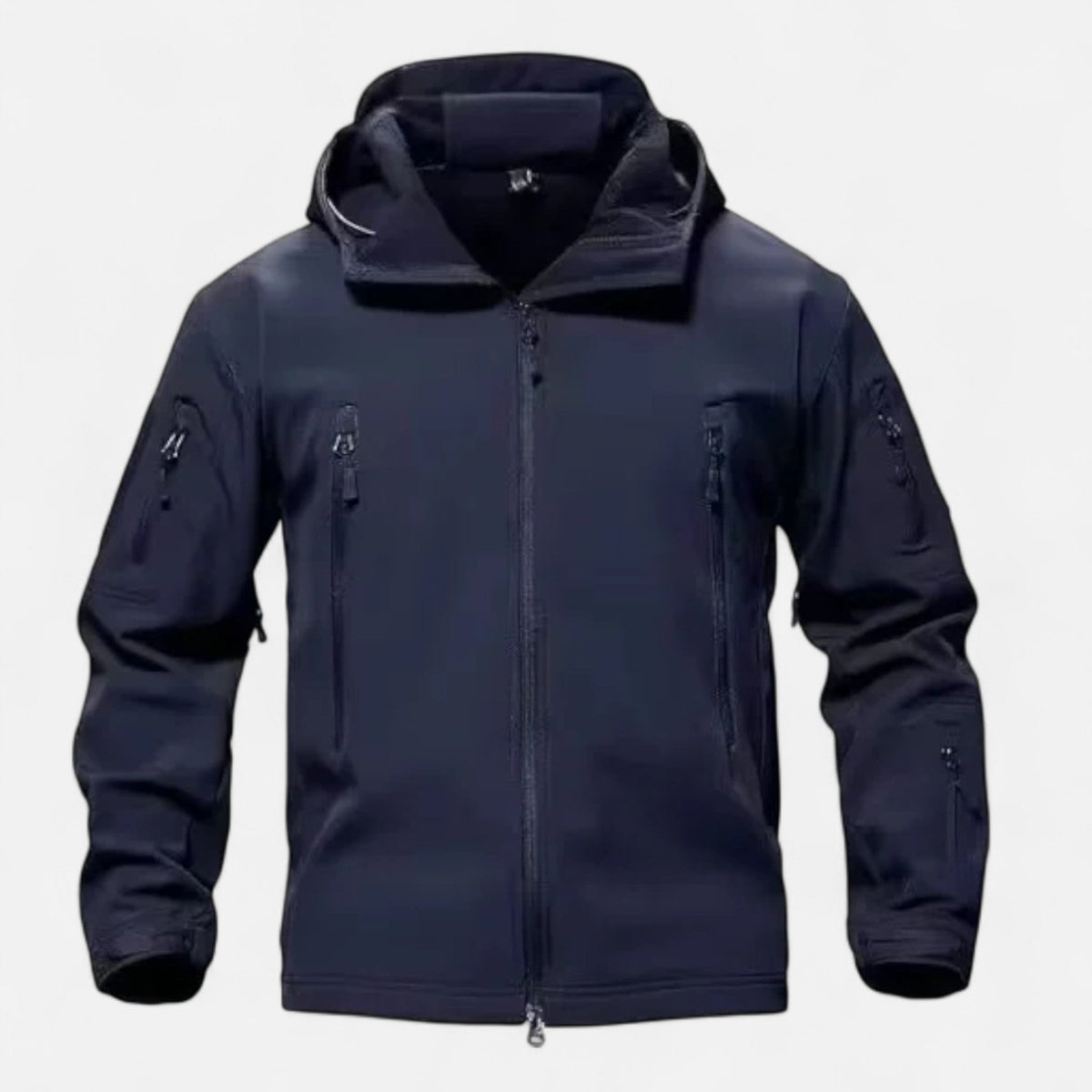 Men’s breathable waterproof softshell jacket with hood for outdoor wear