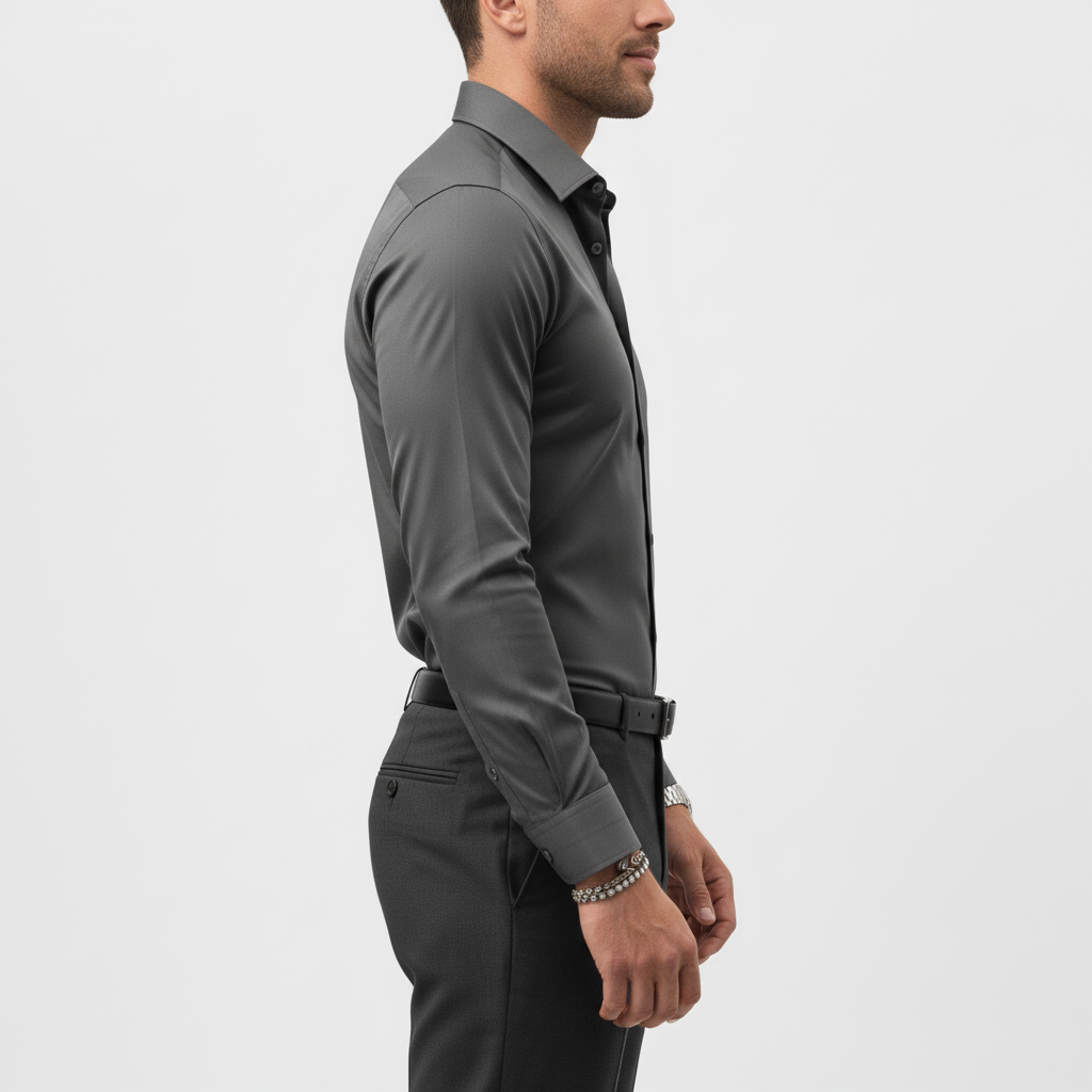 Camicia da uomo slim a maniche lunghe, curata e versatile