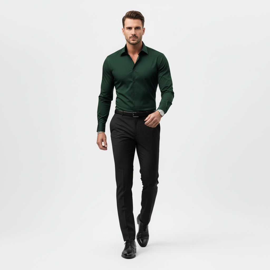 Camicia da uomo slim a maniche lunghe, curata e versatile