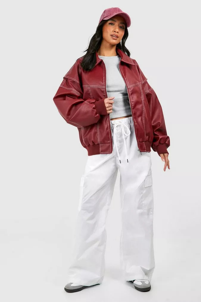 Dámská oversized bomber bunda v trendy ležérním stylu