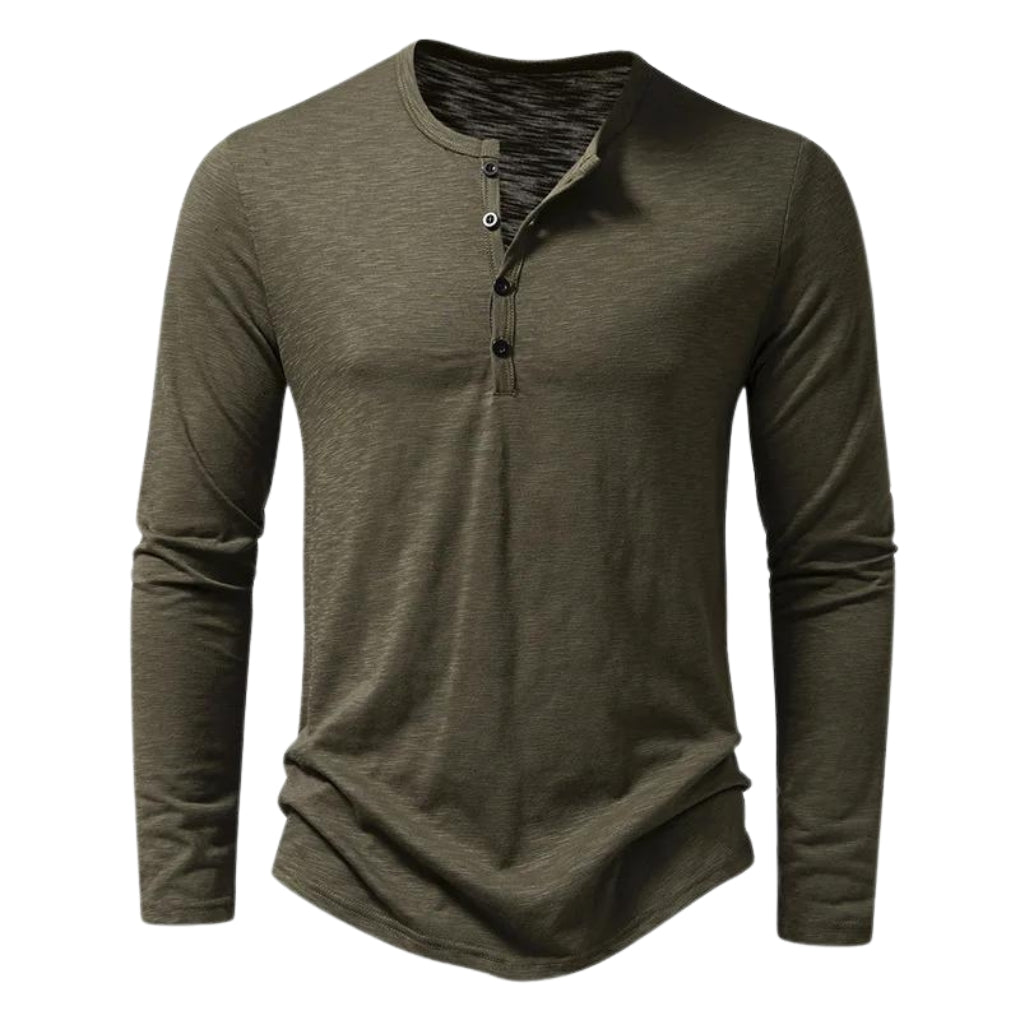 Camiseta de manga larga de algodón suave con estampado informal para hombre