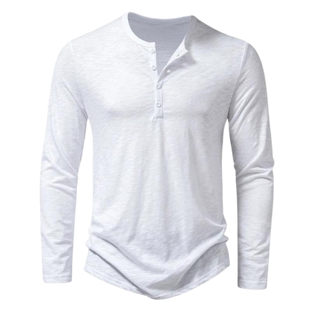 Camiseta de manga larga de algodón suave con estampado informal para hombre
