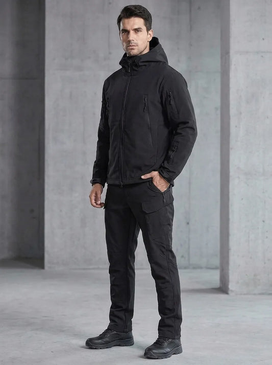 Coordinated men's jacket and pants set, warm for winter