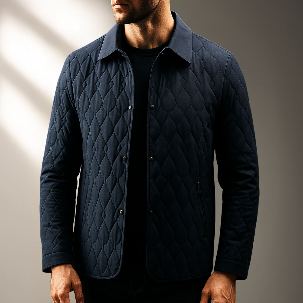 Chaqueta acolchada para hombre de corte elegante y aislamiento para otoño e invierno