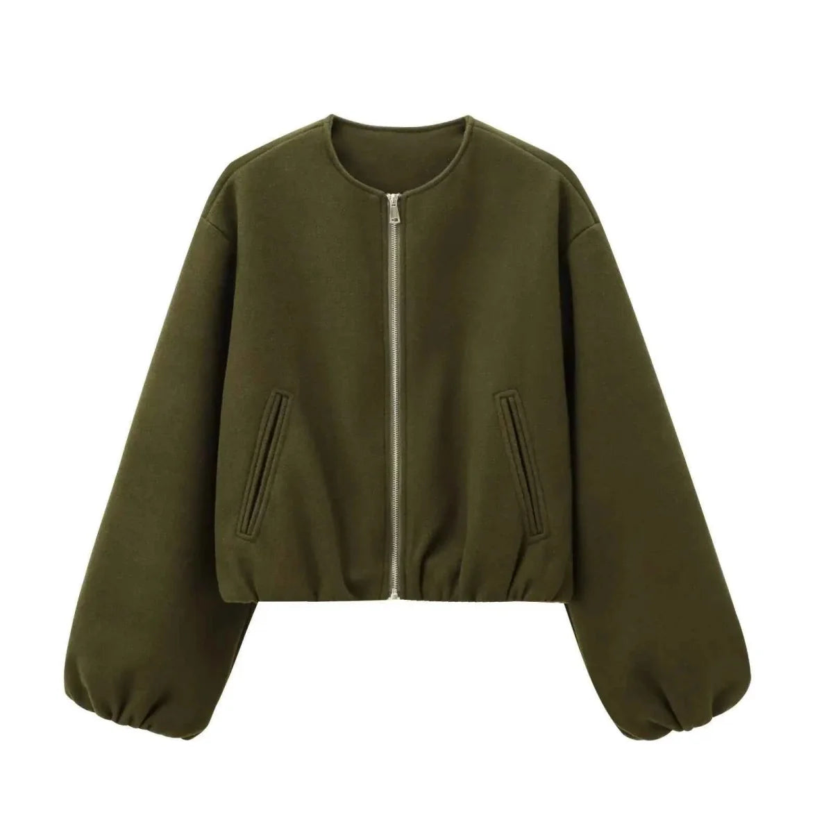 Veste bomber femme légère col rond bas élastique moderne