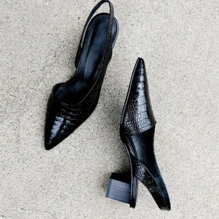 Talons femme orthopédiques imprimé croco semelle de soutien