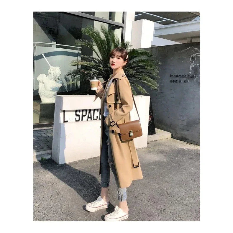 Trench-coat femme long double boutonnage coupe structurée