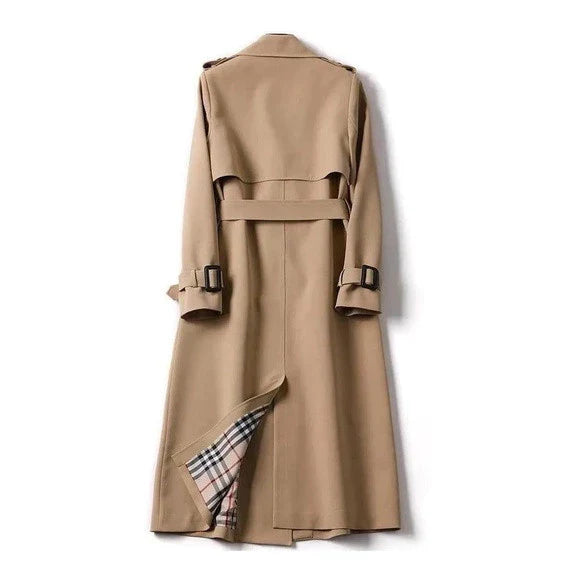 Trench-coat femme long double boutonnage coupe structurée