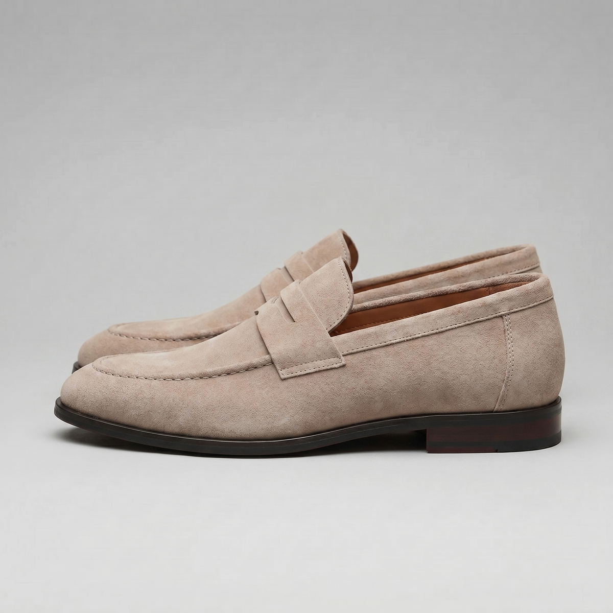 Mocassins homme daim penny smart casual bureau tendance