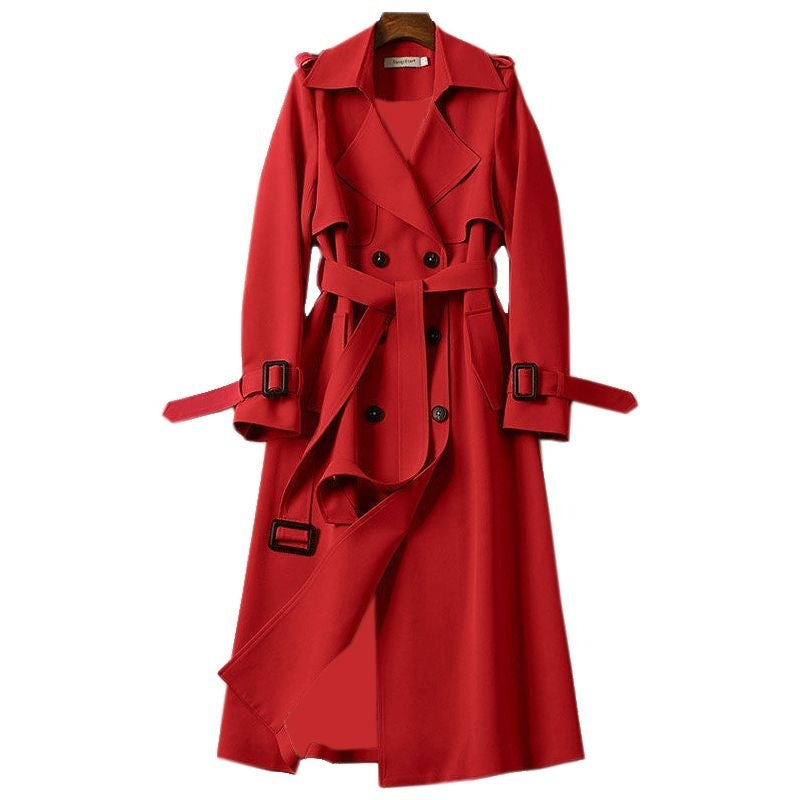 Trench-coat femme long double boutonnage coupe structurée