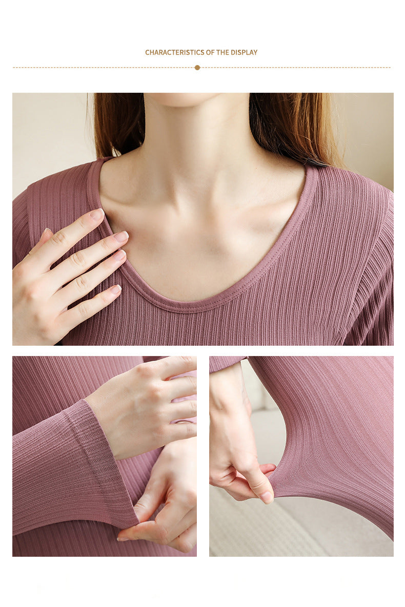 Conjunto de ropa interior térmica moldeadora para mujer, cálido para el invierno