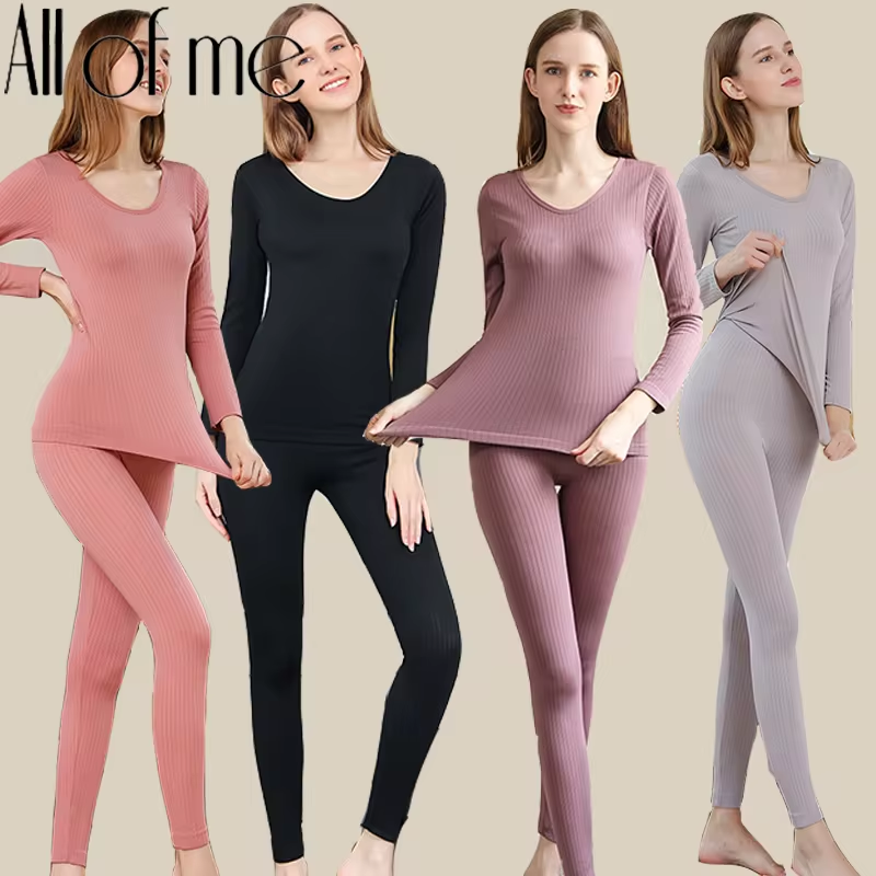 Conjunto de ropa interior térmica moldeadora para mujer, cálido para el invierno