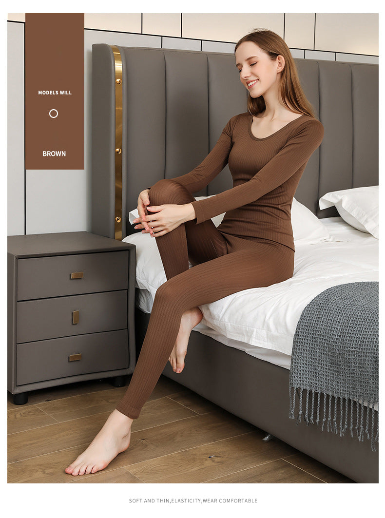 Conjunto de ropa interior térmica moldeadora para mujer, cálido para el invierno