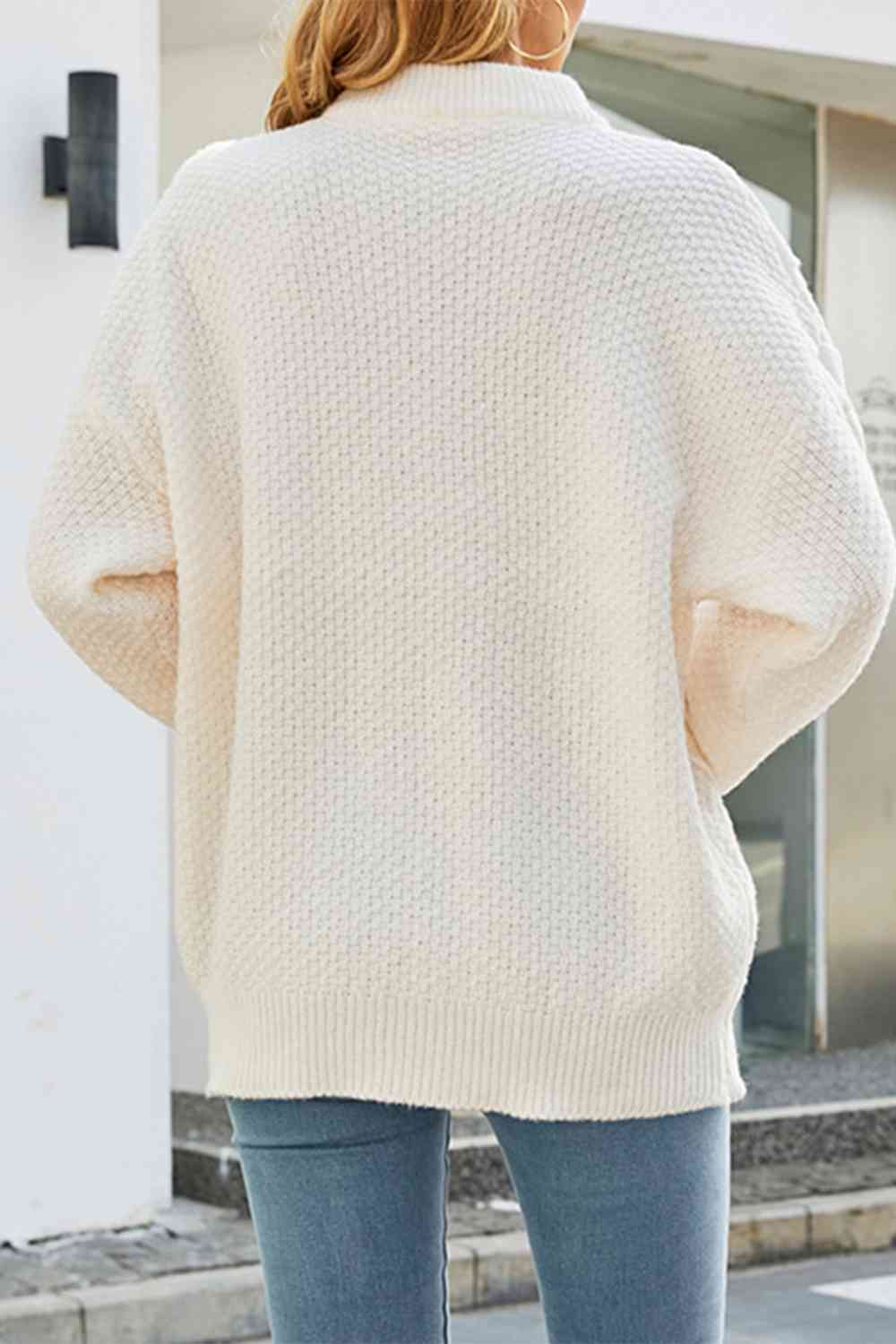Suéter extragrande de ochos para mujer, cuello redondo, cálido y cómodo para invierno