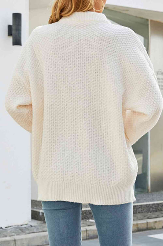 Maglione da donna oversize a trecce, girocollo, caldo e confortevole per l’inverno