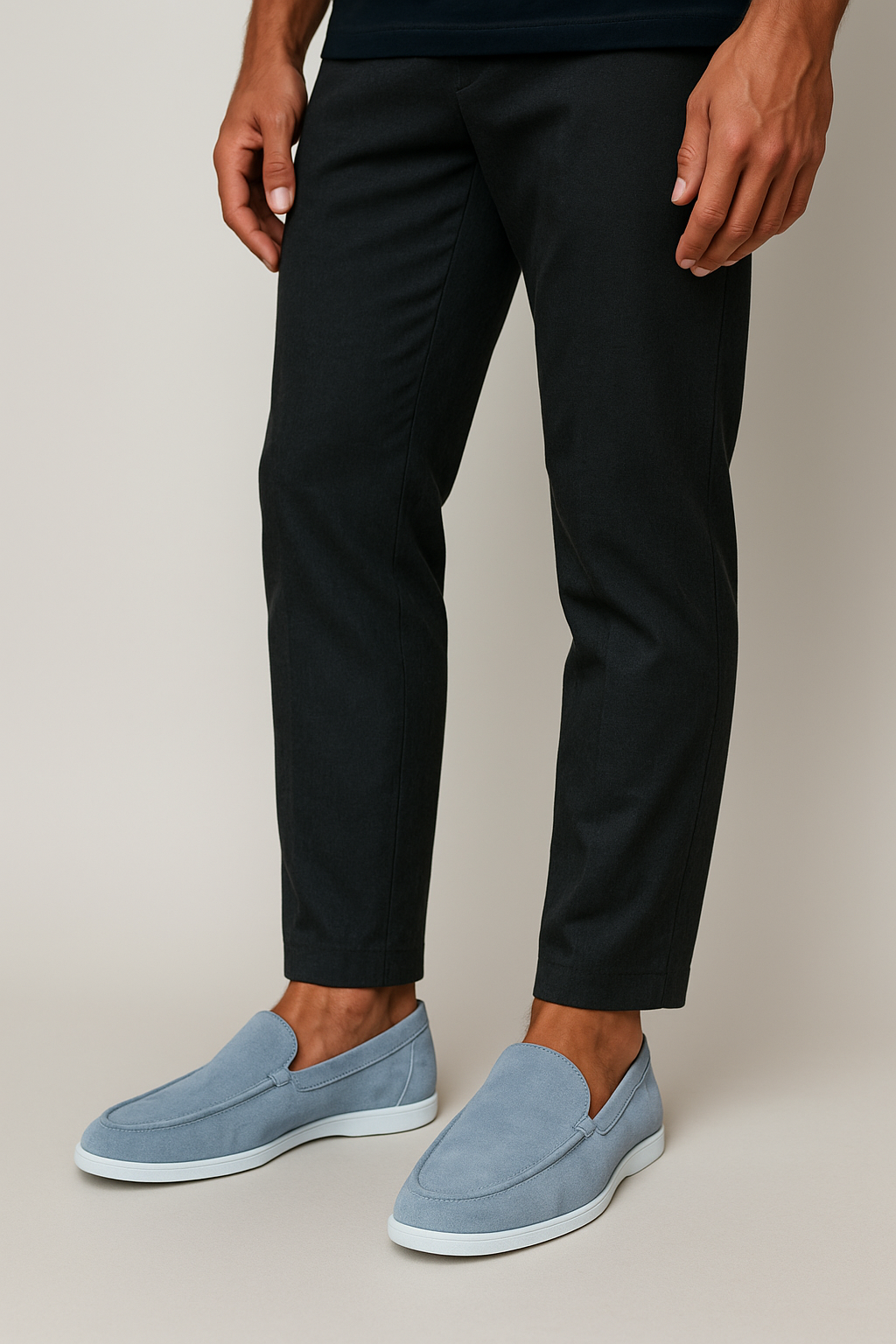 Mocassins homme daim souple semelle légère style raffiné
