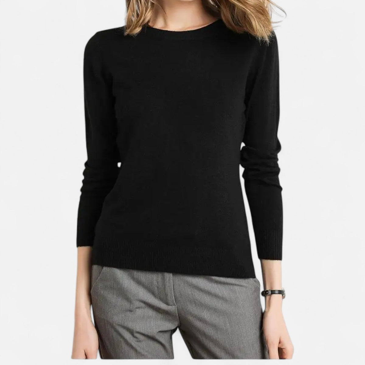 Pull femme mérinos col rond ajusté douceur et élégance