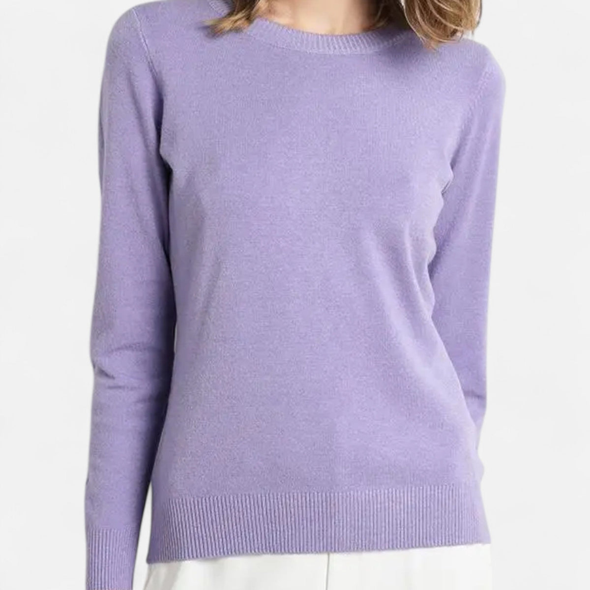 Pull femme mérinos col rond ajusté douceur et élégance