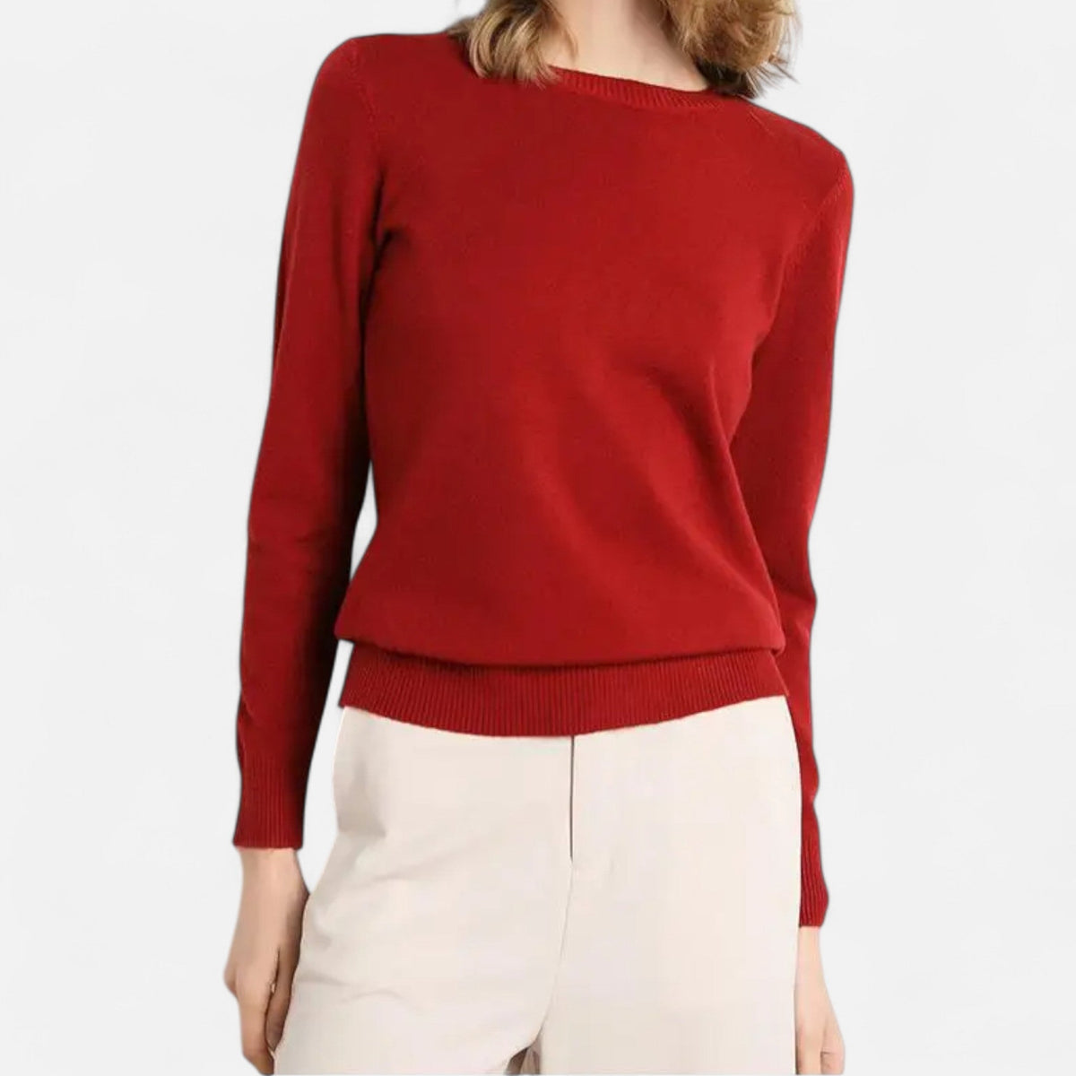 Pull femme mérinos col rond ajusté douceur et élégance