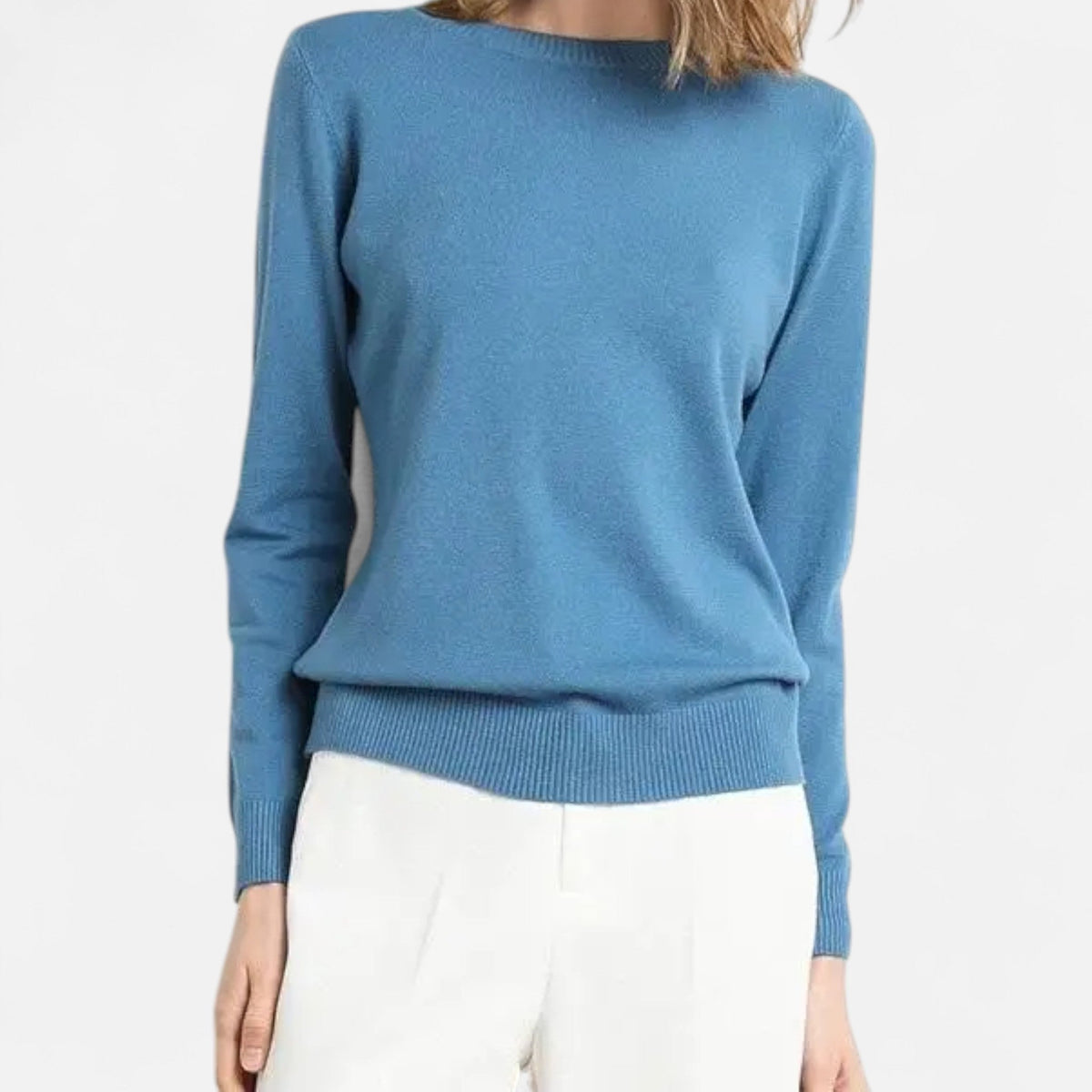 Pull femme mérinos col rond ajusté douceur et élégance