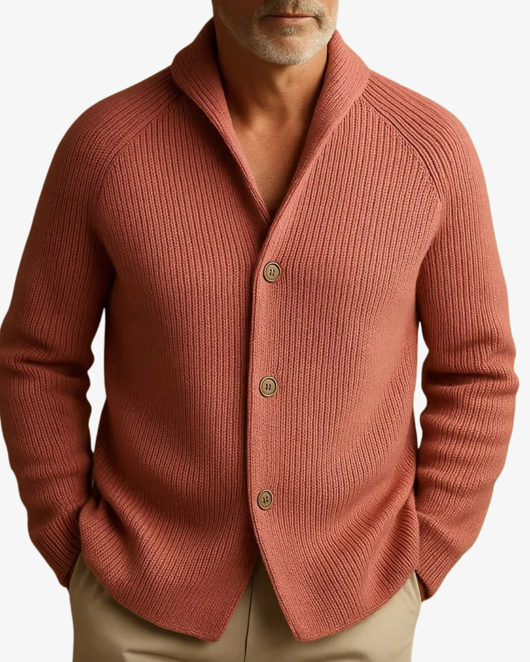 Cardigan homme boutonné maille structurée tailleur soigné
