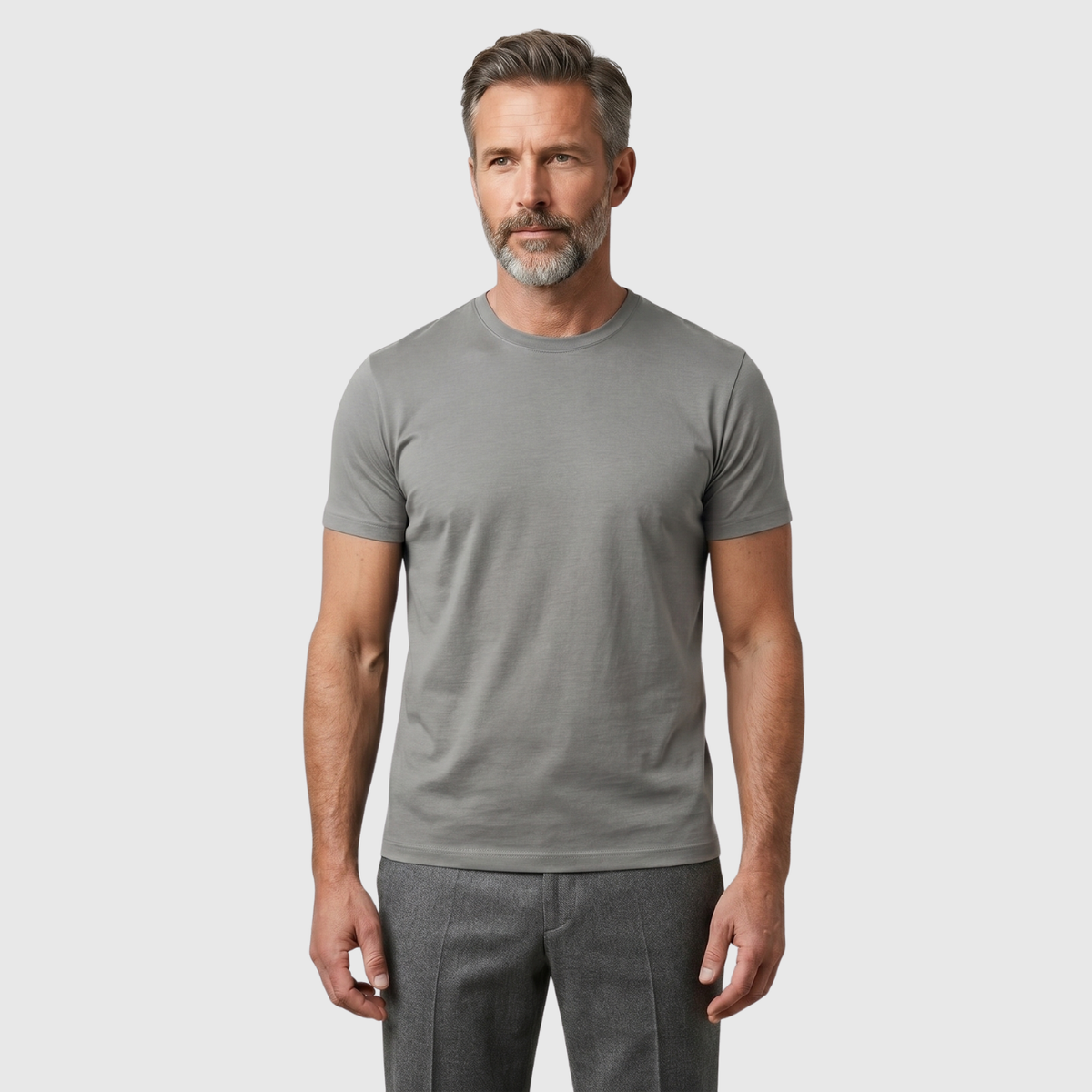 T-shirt homme coton manches courtes col rond coupe droite