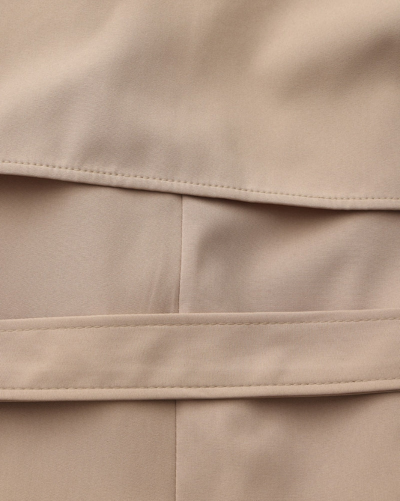 Trench-Coat Larges Revers Ceinture Amovible pour Femme