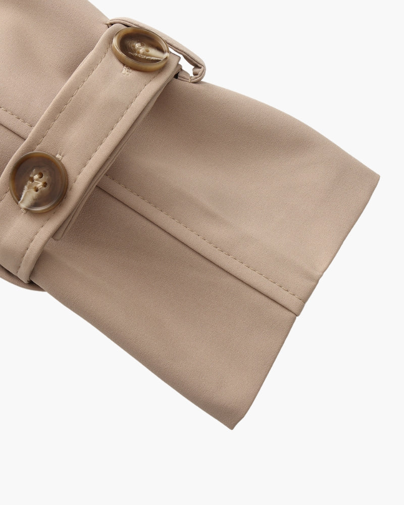 Trench-Coat Larges Revers Ceinture Amovible pour Femme