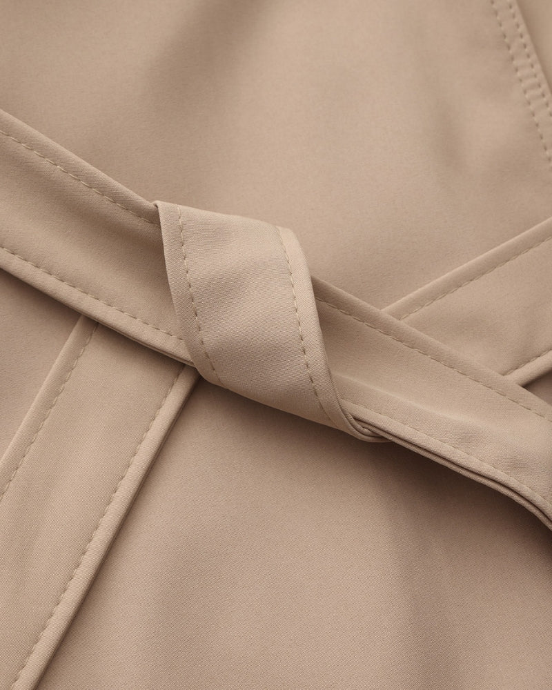 Trench-Coat Larges Revers Ceinture Amovible pour Femme