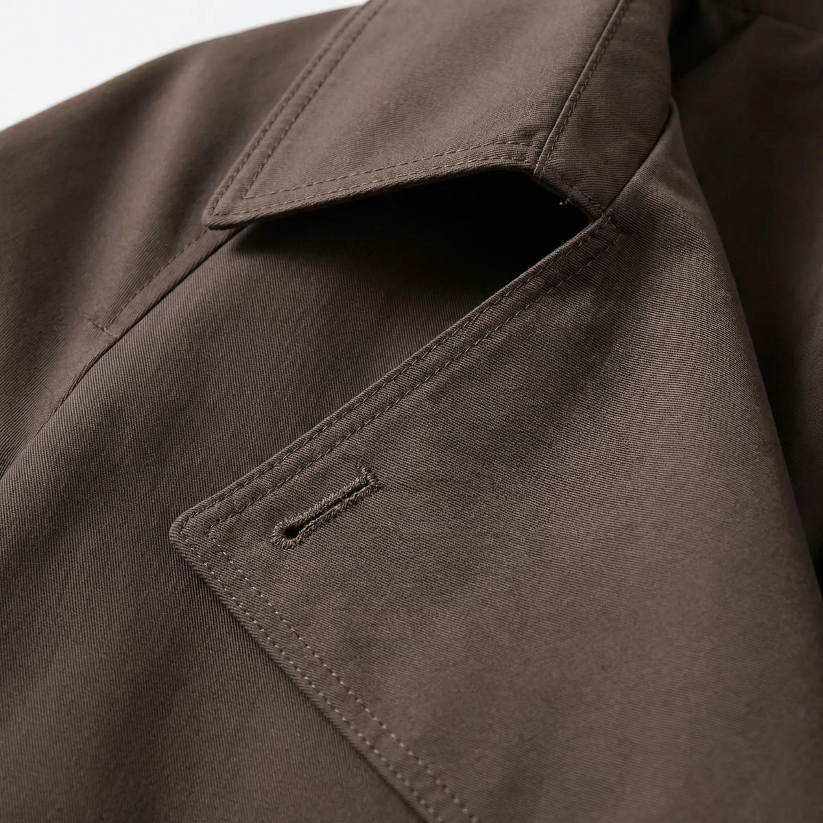 Trench-Coat en Coton Double Boutonnage Ceinturé pour Femme