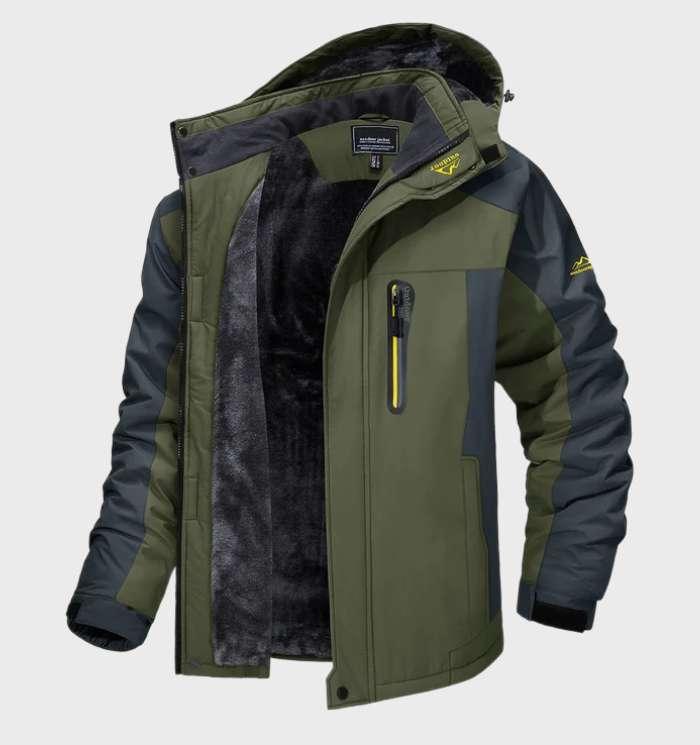 Pánská nepromokavá fleecová bunda Logan s kapucí, hřejivá, outdoorová