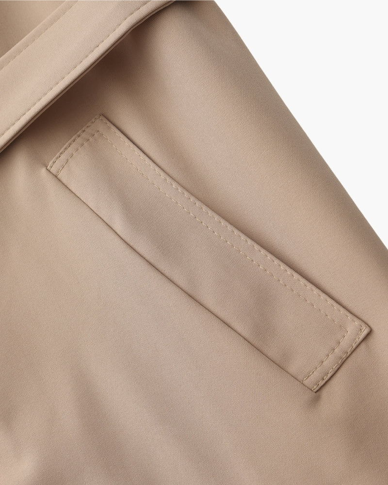 Trench-Coat Larges Revers Ceinture Amovible pour Femme