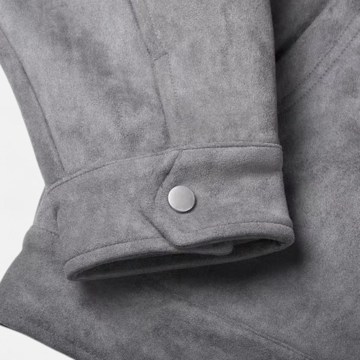 Veste en Suédine Oversize Col à Revers Zippée pour Homme