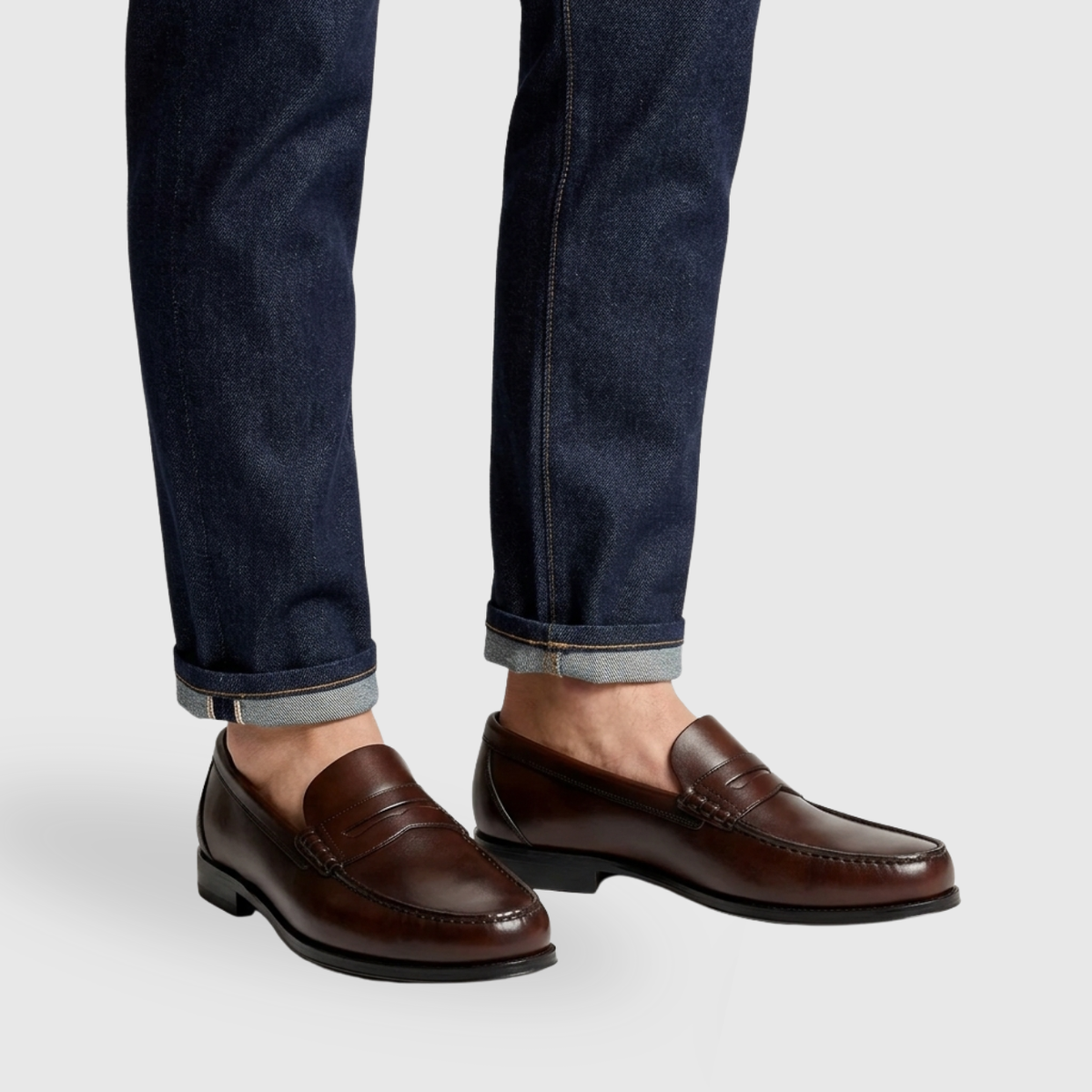 Mocassins homme en cuir slip-on semelle plate style classique
