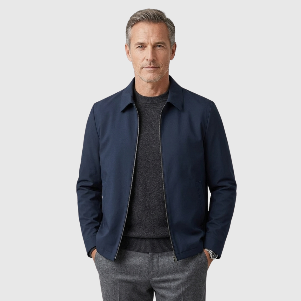 Veste légère homme mi-saison fermeture zippée coupe ajustée
