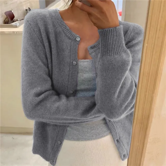 Women’s Sydney fine-knit cardigan, relaxed fit, natural elegance