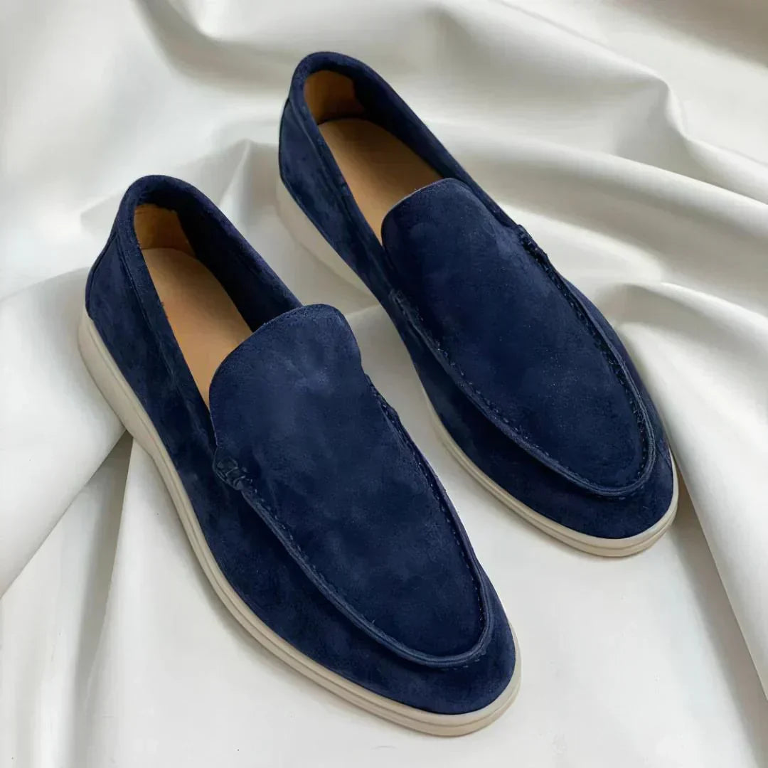 Mocassins homme daim souple semelle légère style raffiné