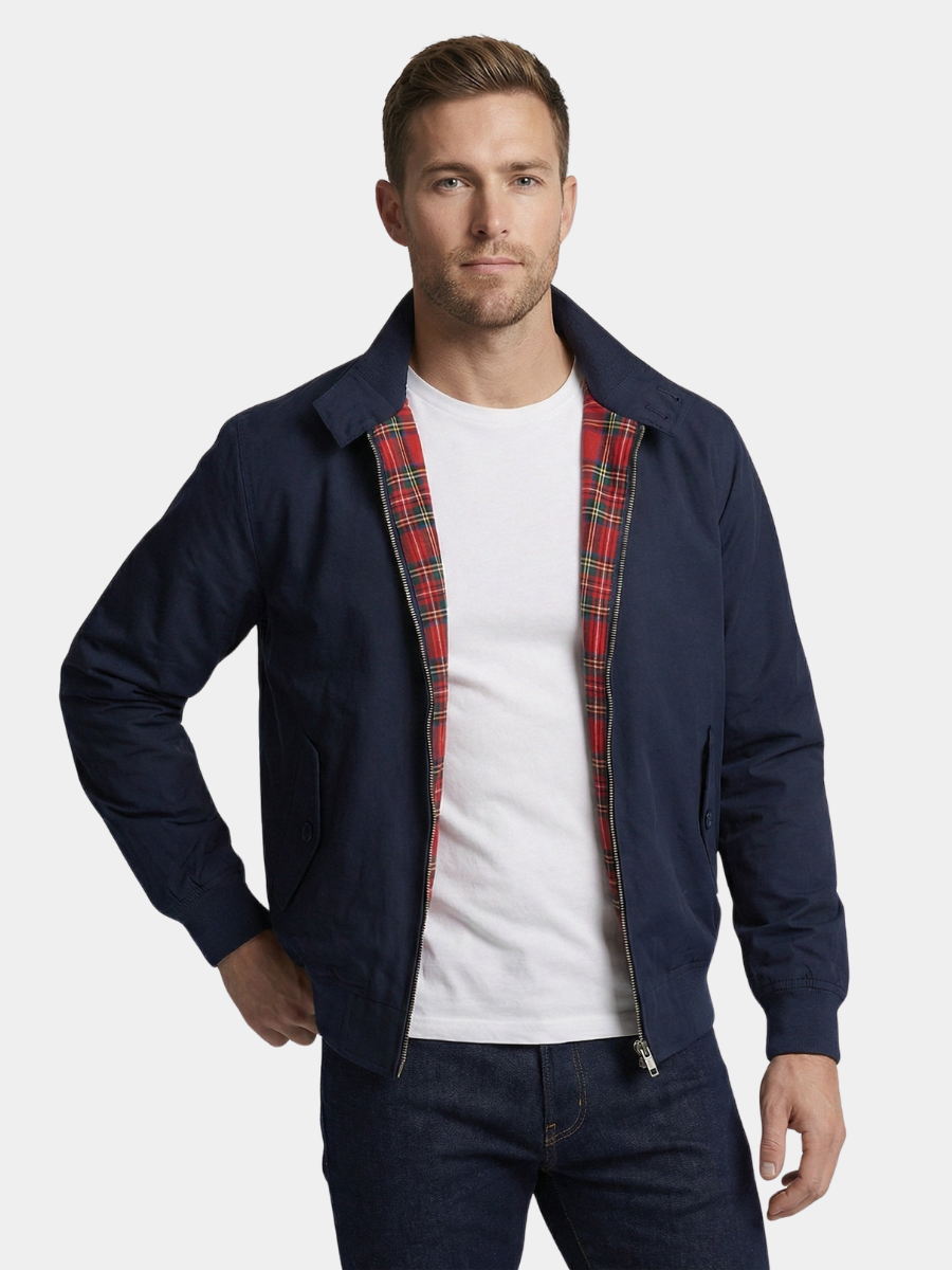 Veste Harrington homme coupe décontractée structurée classique