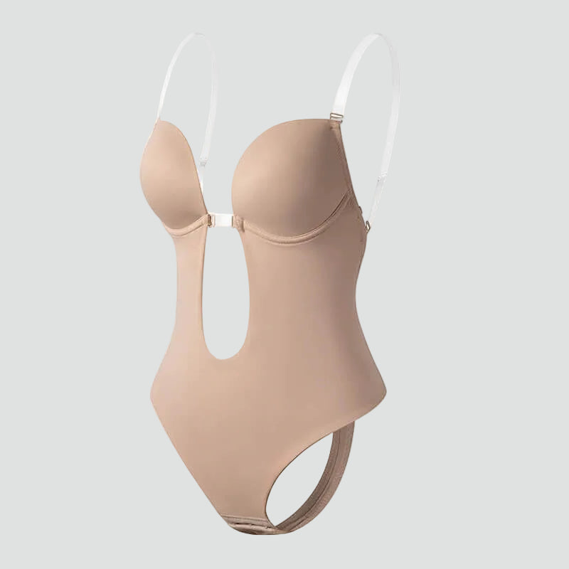 Body modellante da donna con scollo profondo, che scolpisce la silhouette e leviga le forme
