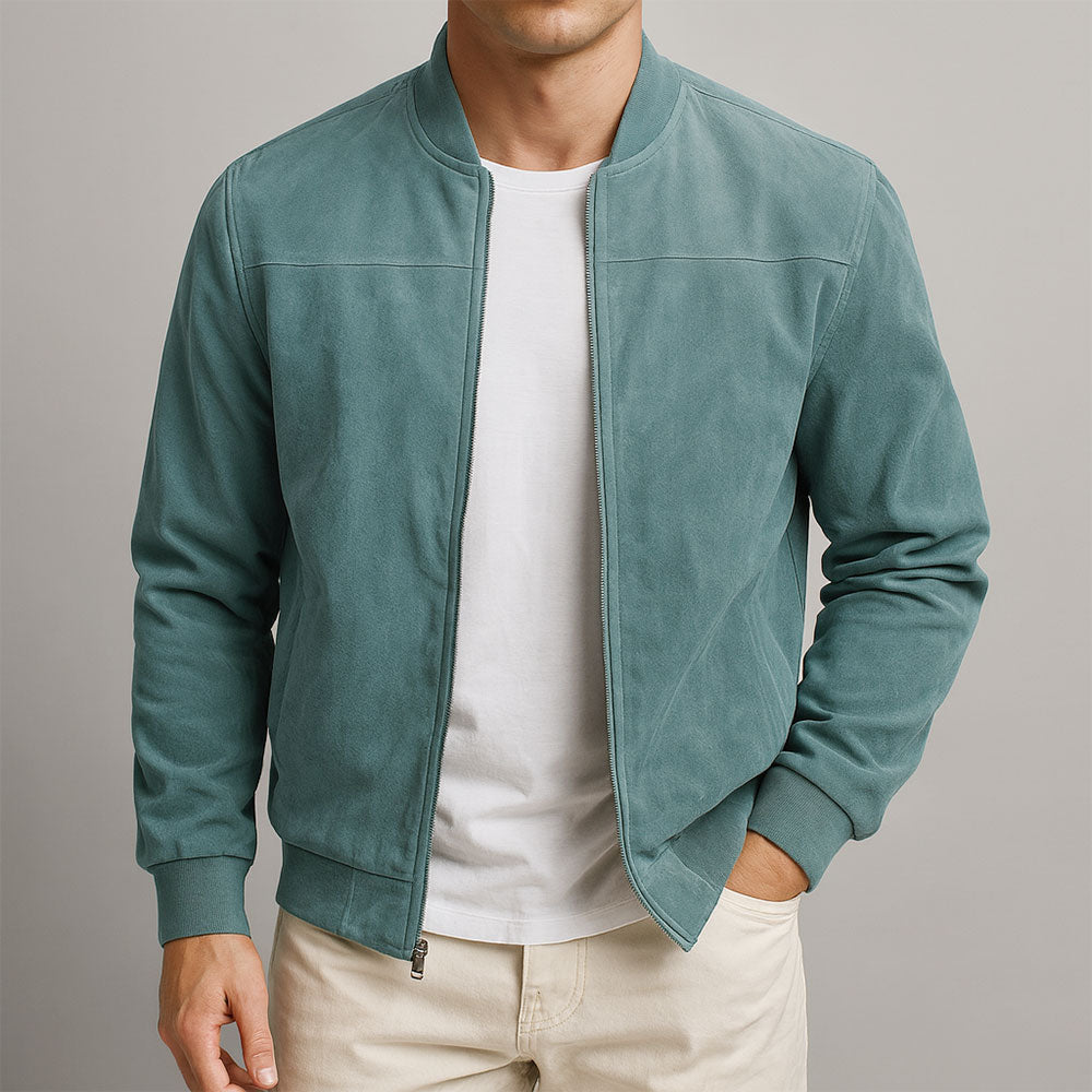 Veste homme daim véritable finition mate style urbain
