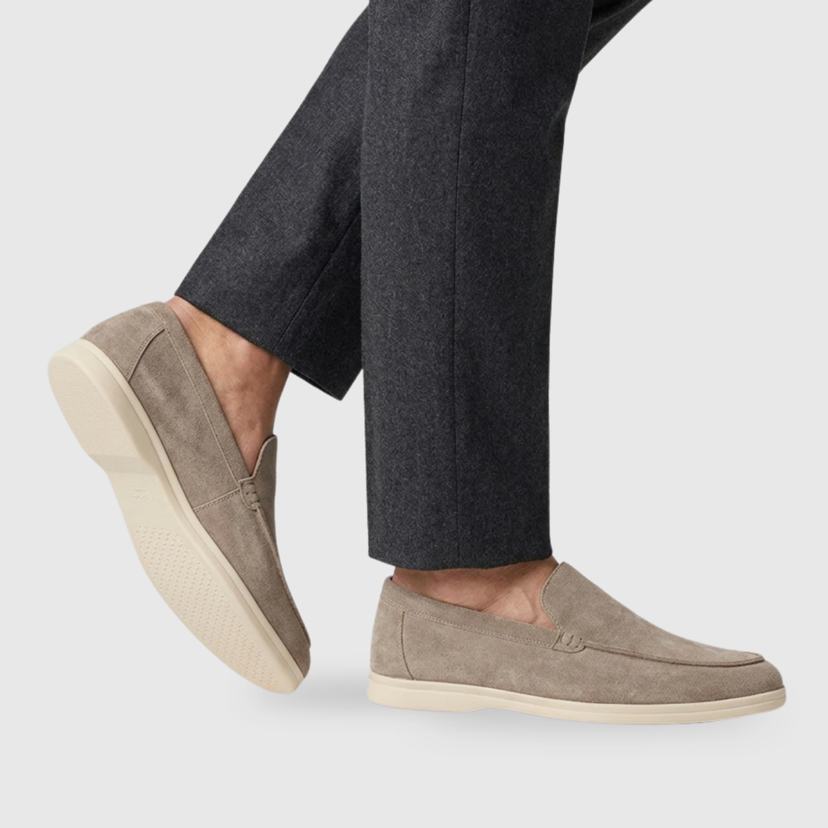 Men's Suede Slip-On Loafers with Flexible Sole, Smart Casual Style